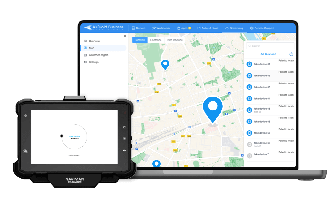 Naviman Telematics 採用的　AirDroid Business MDM 解決方案