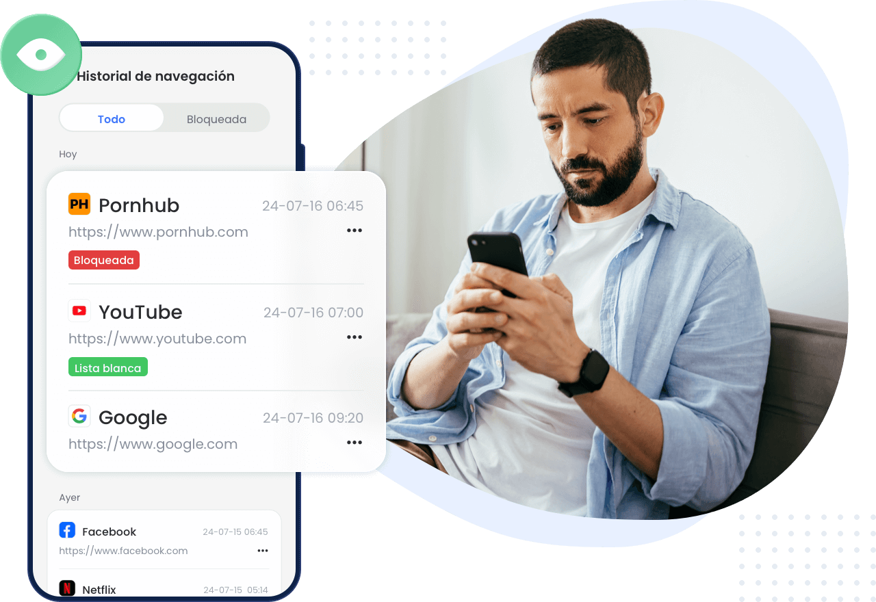 AirDroid Parental Control puede monitorear el historial de navegación