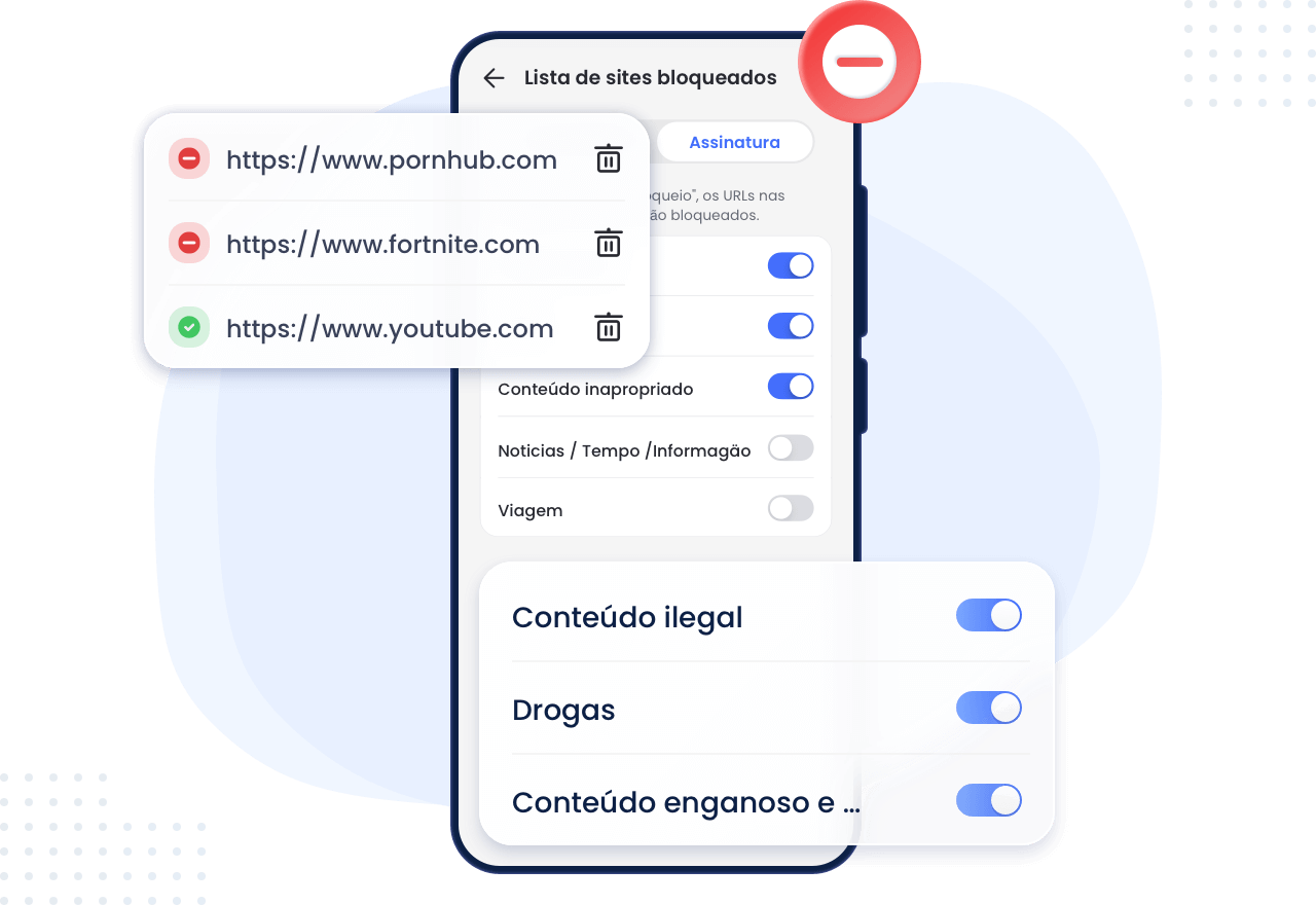 O AirDroid Parental Control pode bloquear sites prejudiciais