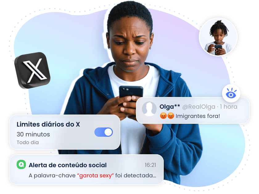 Configurar controles parentais no X para crianças