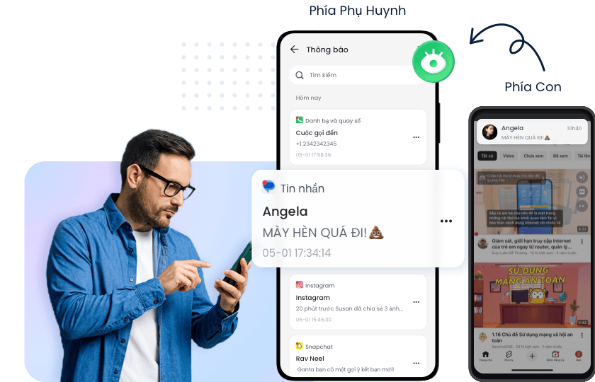 Xem mọi thông báo con nhận được theo thời gian thực