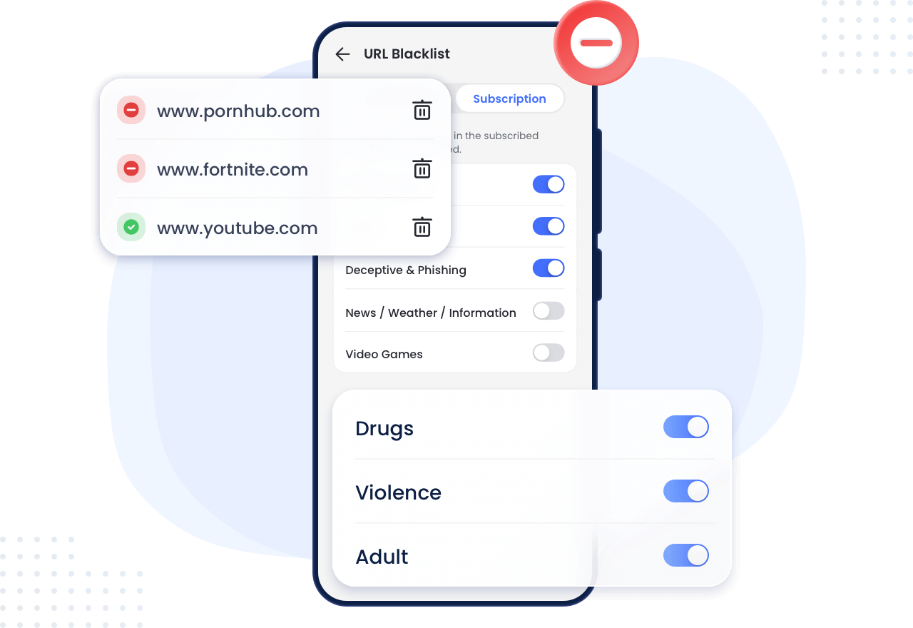 AirDroid Parental Control can Block Harmful Websites