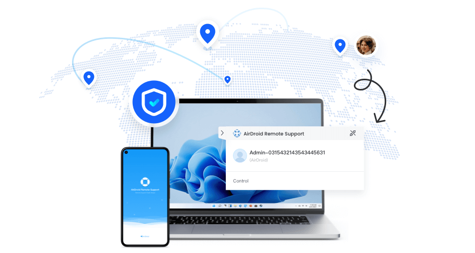 Company device access for safe collaboration with AirDroid Remote Support